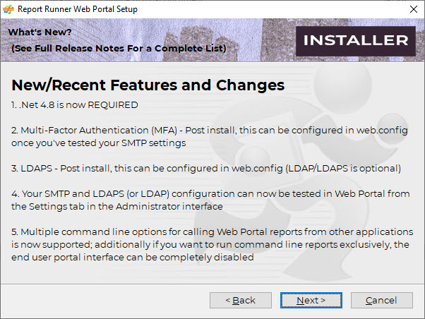 new recent web portal changes